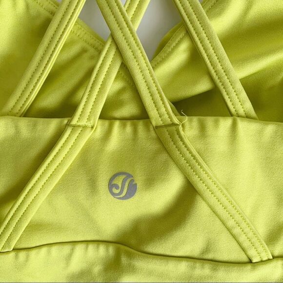 SOMA Sport Strappy Back Yoga Bra Lemon Lime Size Small - Picture 4 of 7